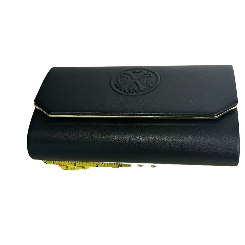 CXL By Christian Lacroix Black Clutch With Detachable Chain
